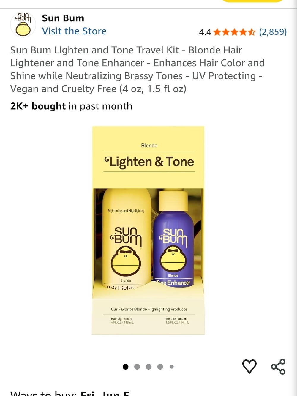 Sun Bum Blonde Lighten & Tone Travel Kit - Yellow
